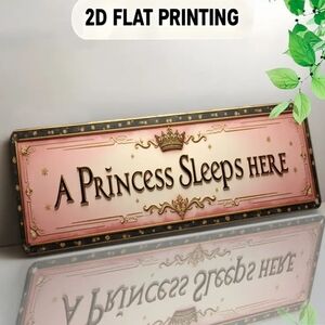 Pink and Gold Princess Tin Sign